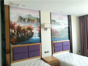 惠州景豪大酒店部分客房定制油画上墙效果图